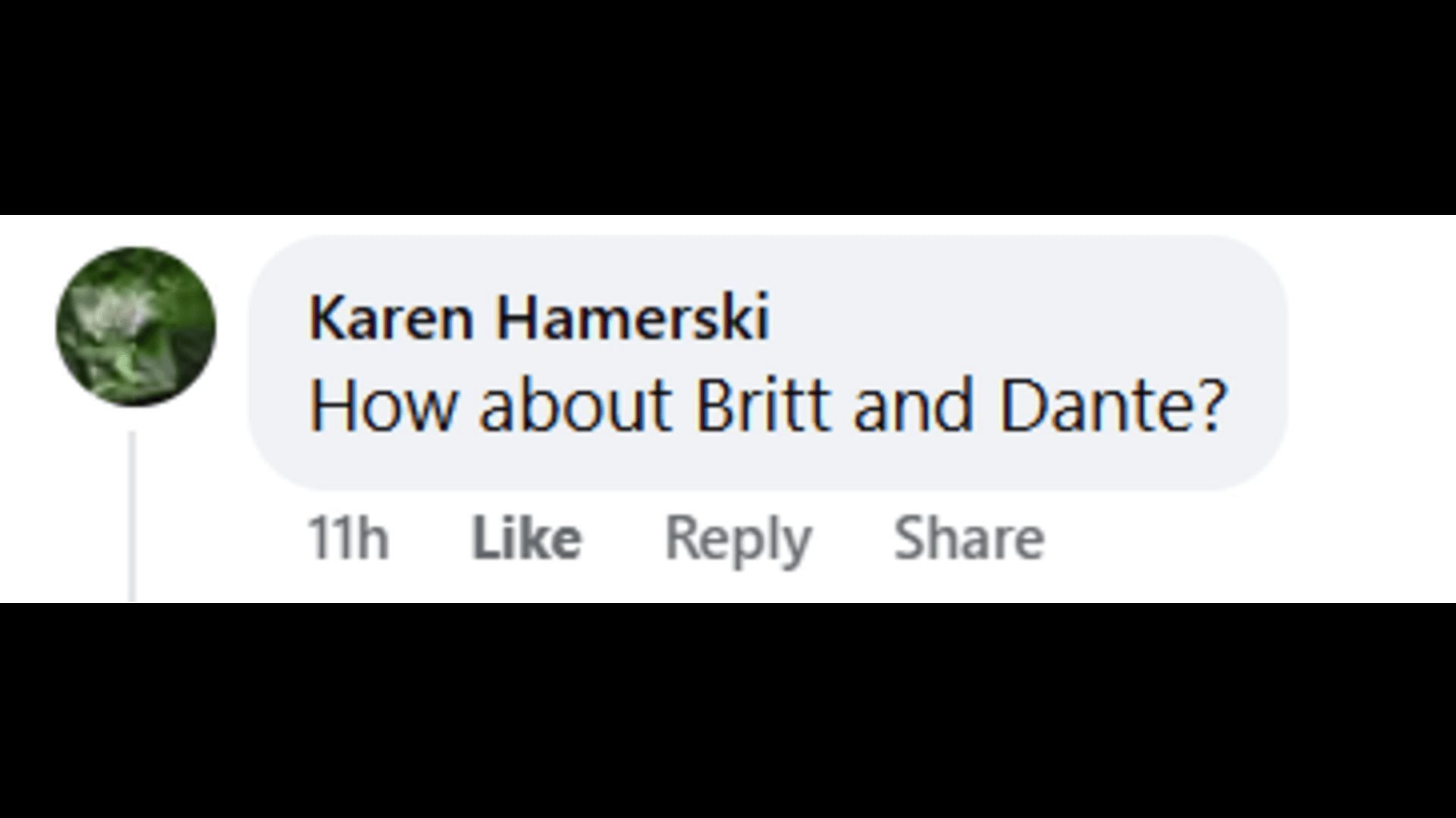 A post made by a fan about Dante's next romance (Image via Facebook/General Hospital Fans - Official)